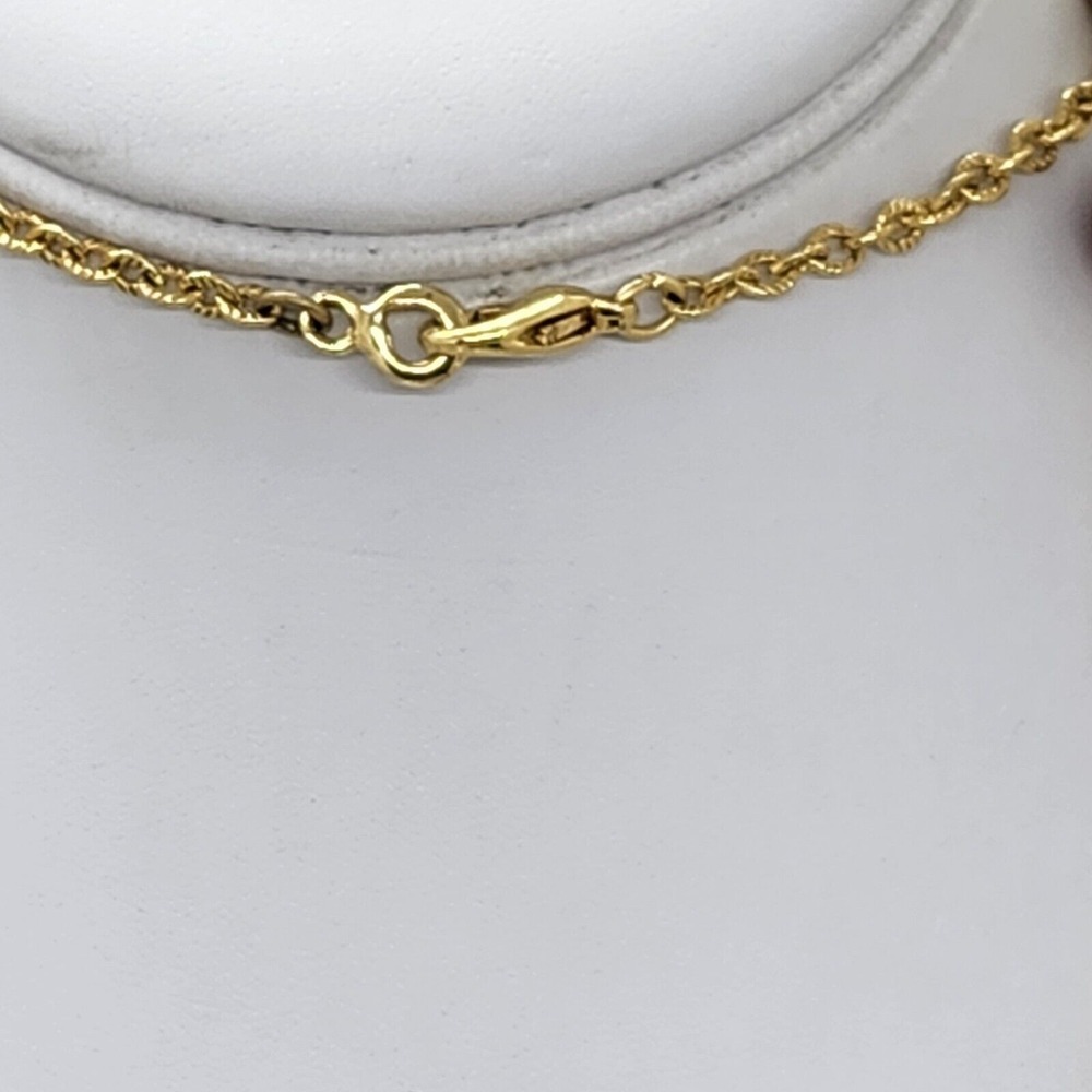 Gold Tone Faux Amber And Pearl Necklace - Picture 6 of 8